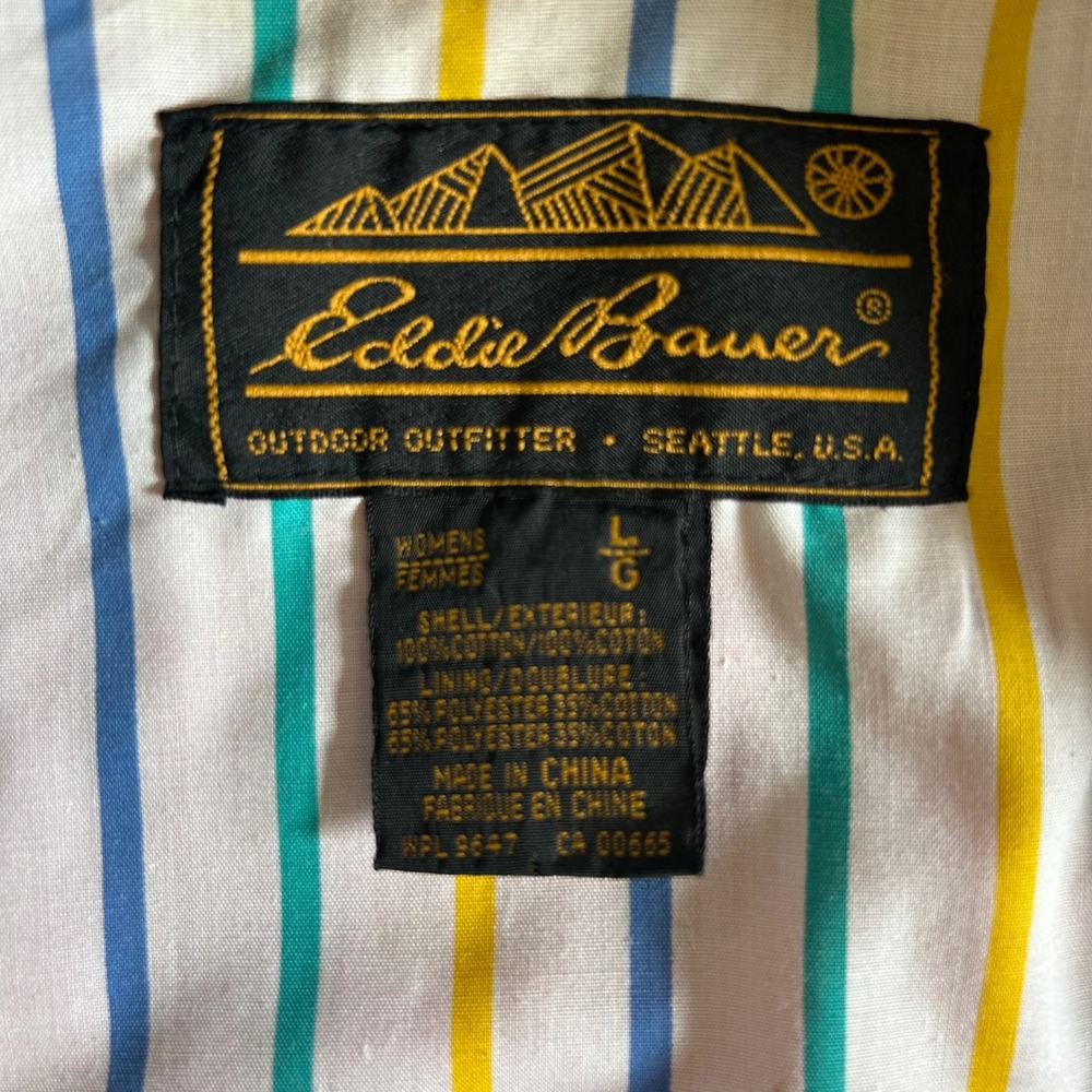 Vintage Eddie Bauer Red Cotton‎ Oversized Jacket Women's Size Lwrge - Picture 3 of 8